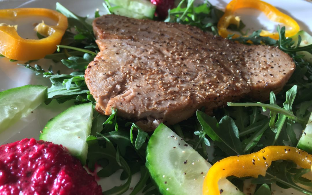Tuna Steak with Beet Sauce