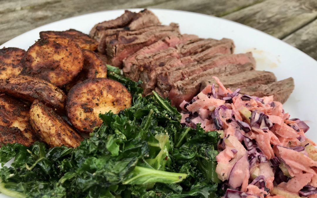 Steak, Potatoes and Coleslaw