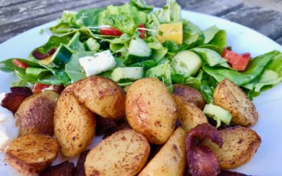 Feta & Mint Salad with Paprika Potatoes