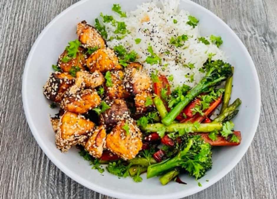 Teriyaki Salmon Bites