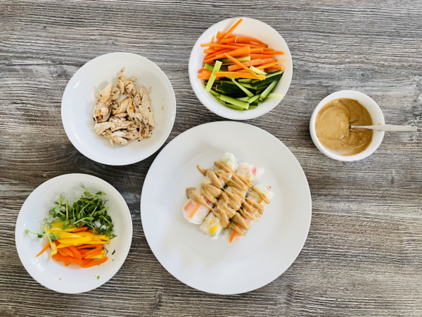 Shredded Chicken Rice Paper Rolls