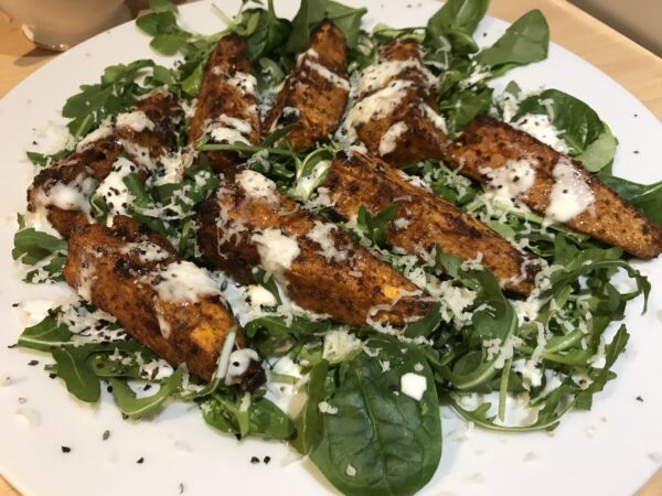 Enjoy this crunchy Sweet Potato and salad for a little variety to your IBS friendly weekly meal plan